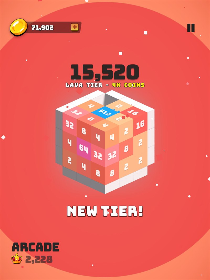 3D48 on iPad — reaching the Lava tier with a 512 block